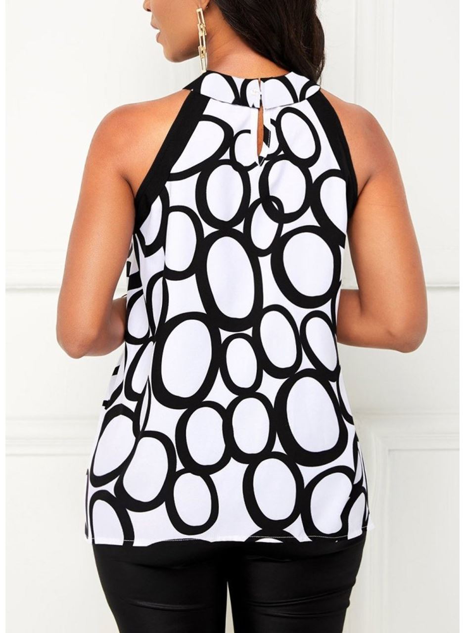 Kadın Reglan Kol Daire Yaka Desenli Asimetrik Süprem Bluz