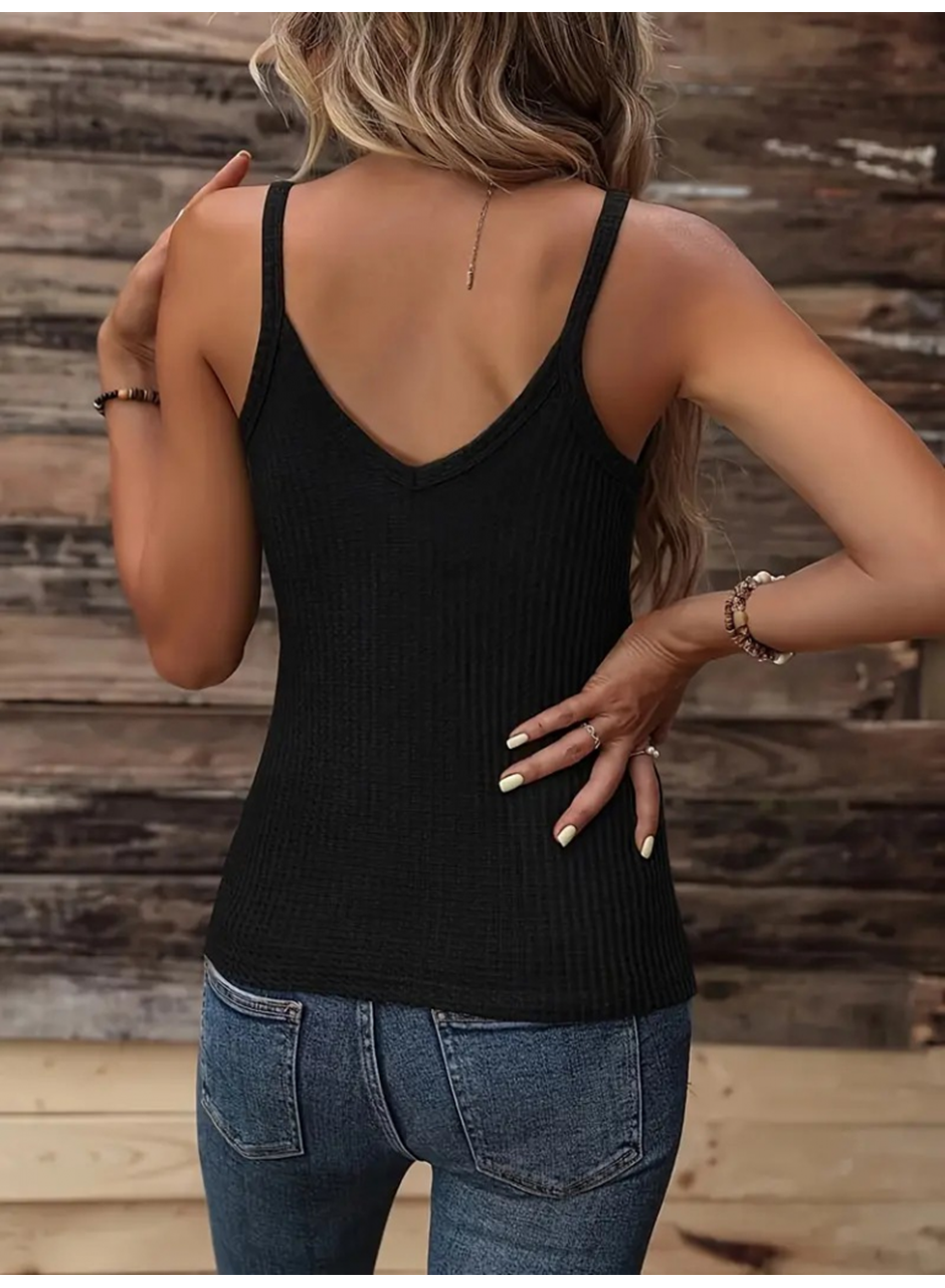 Kadın Kruvaze Yaka Askı Halka Aksesuar Detay Waffle Bluz