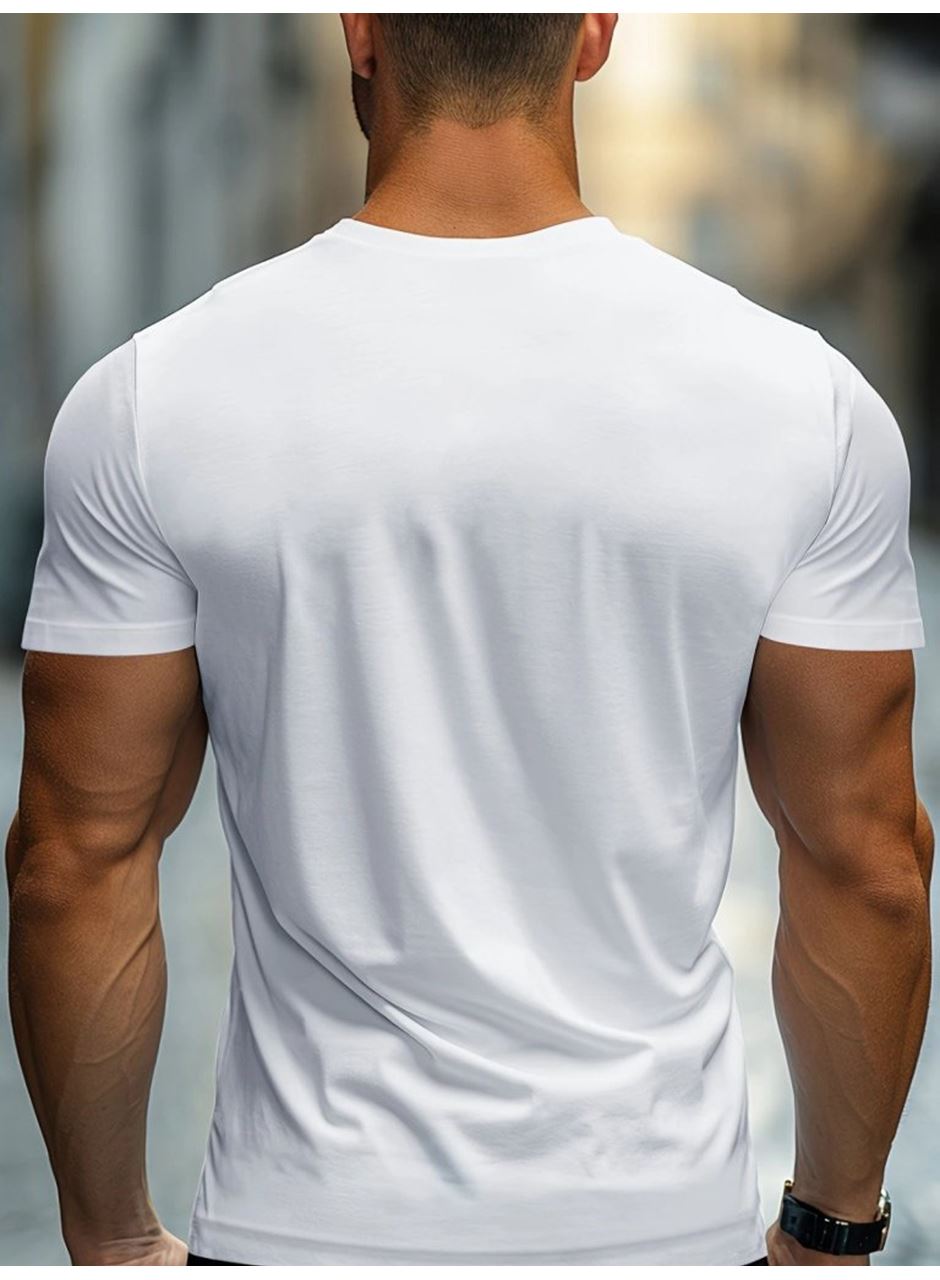 Erkek Kısa Kollu V Yakalı Viskon Tişört