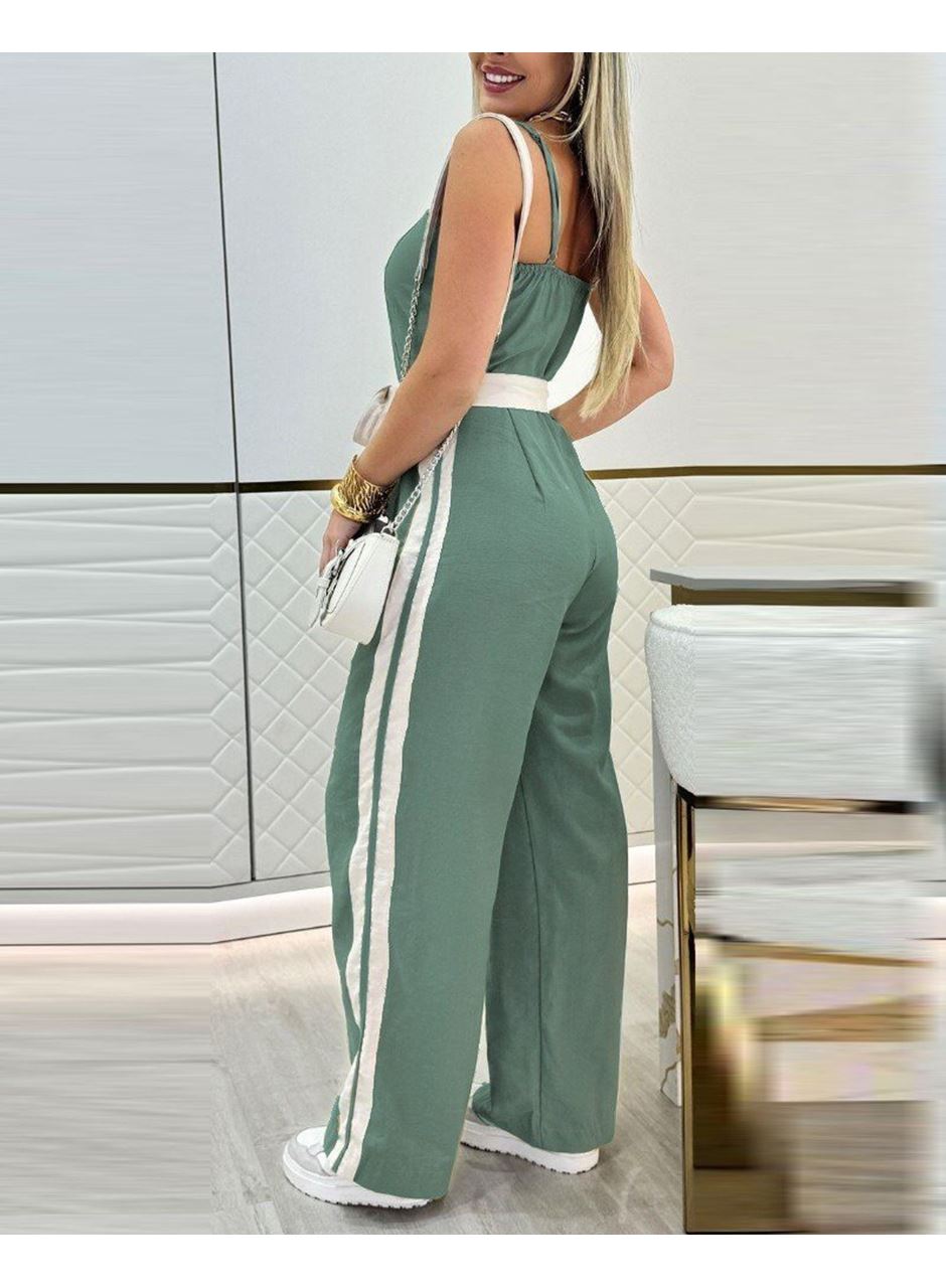 Kadın Ip Askılı Straplez Belden Kuşaklı Viskon Iki Iplik Tulum