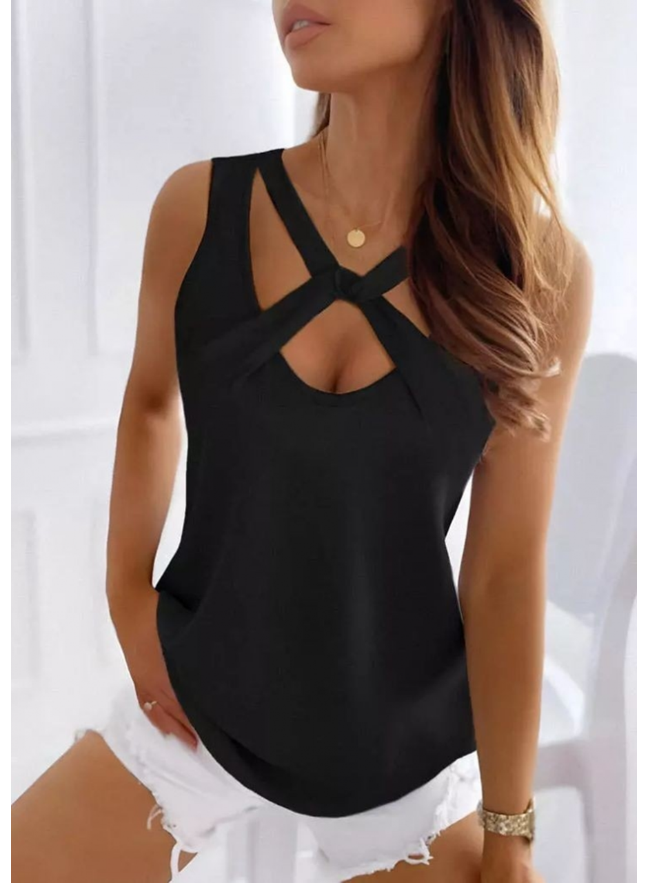 Kadın önden çapraz Detay Askılı Viskon Bluz