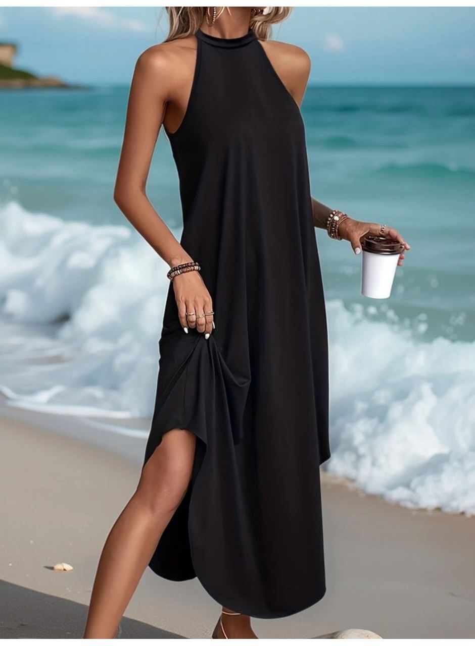 Kadın Daire Yakalı Reglan Kol Viskon Elbise