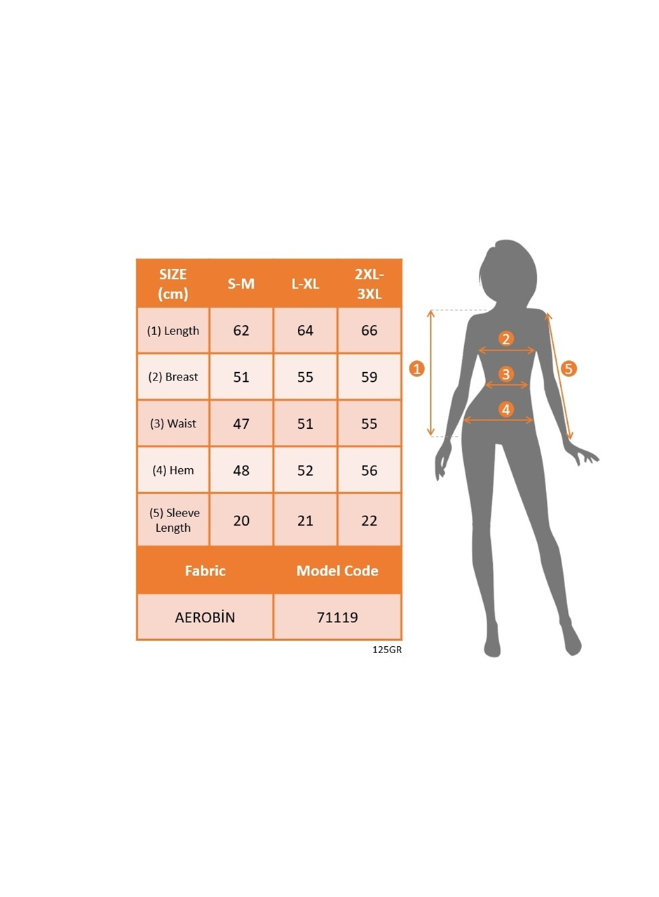 Kadın Kısa Kollu önü Düğmeli V Yaka Aerobin Bluz