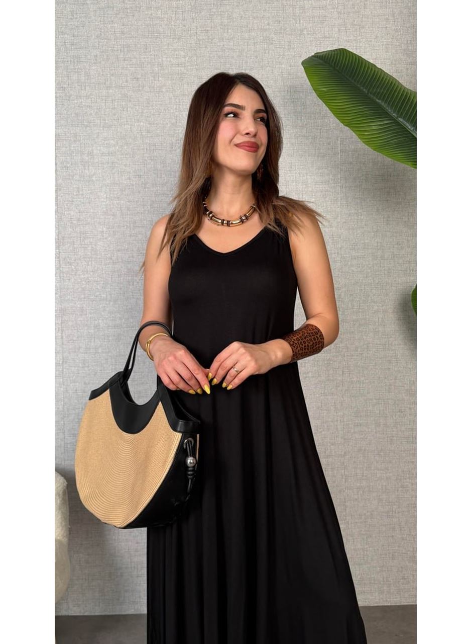 Kadın çan Dokuma Kumaş V Yaka Asimetrik Kesim Elbise