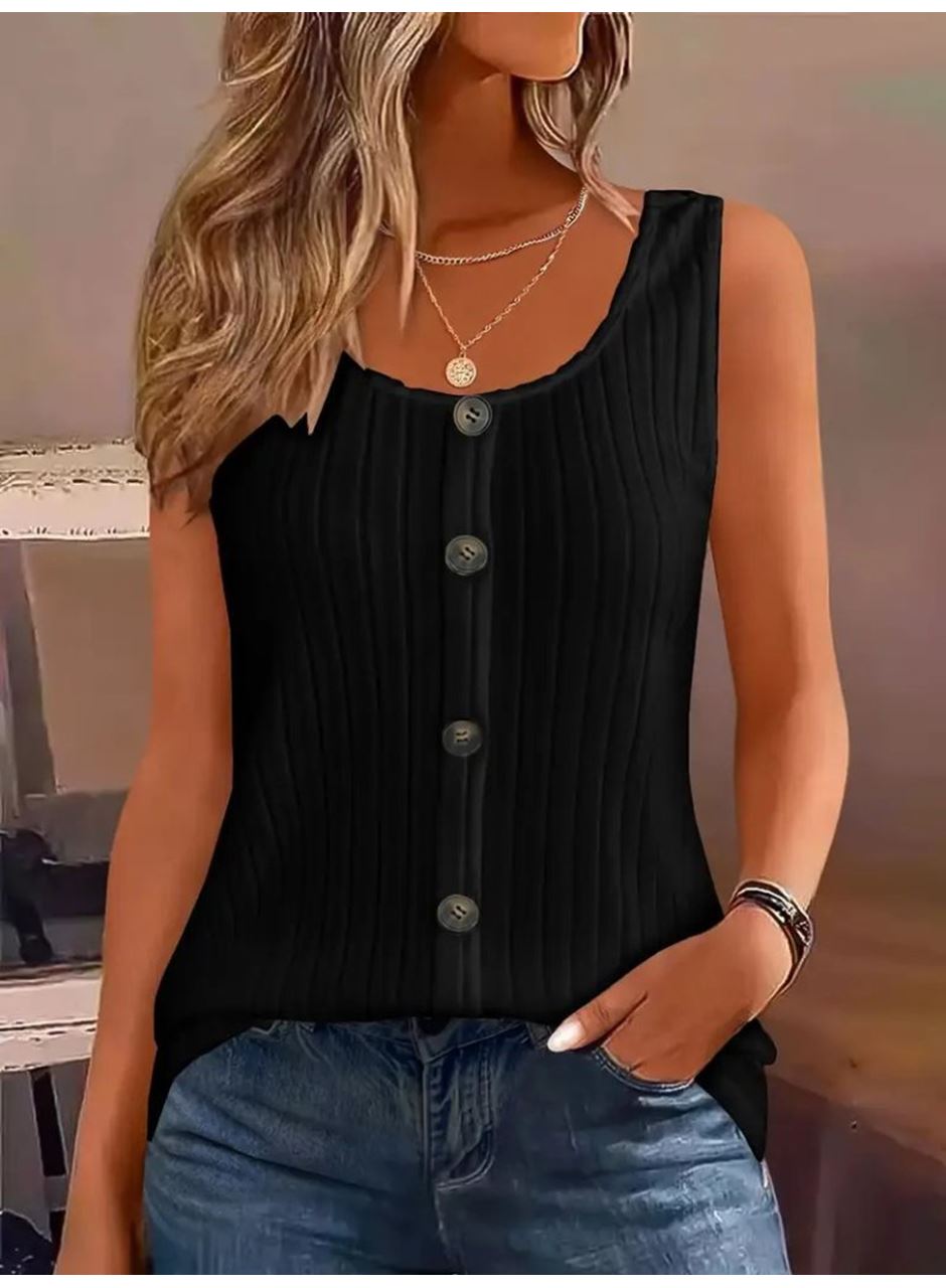 Kadın Askılı Yuvarlak Yaka önden Düğmeli Kalın Fitilli Kaşkorse Bluz