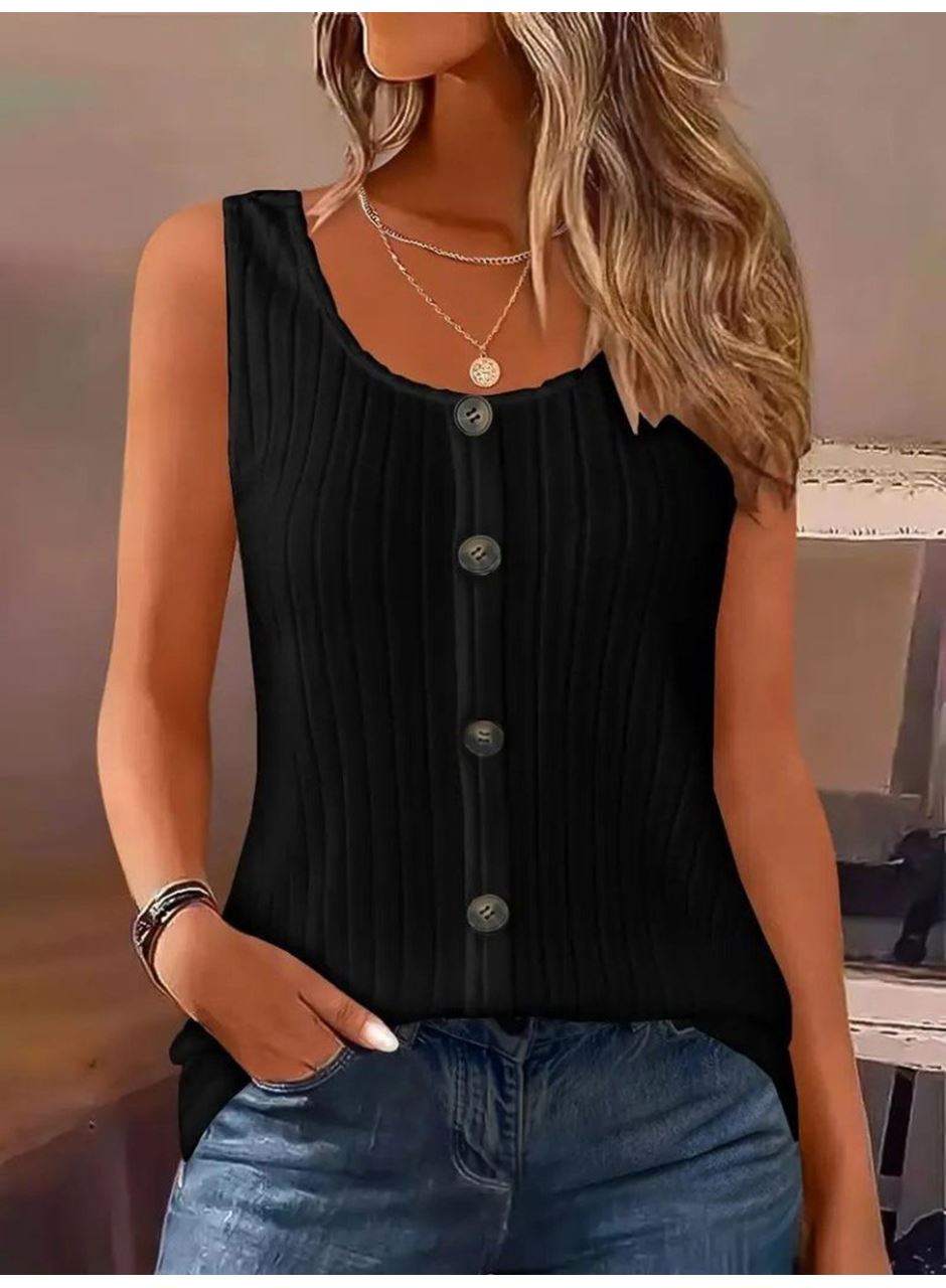 Kadın Askılı Yuvarlak Yaka önden Düğmeli Kalın Fitilli Kaşkorse Bluz