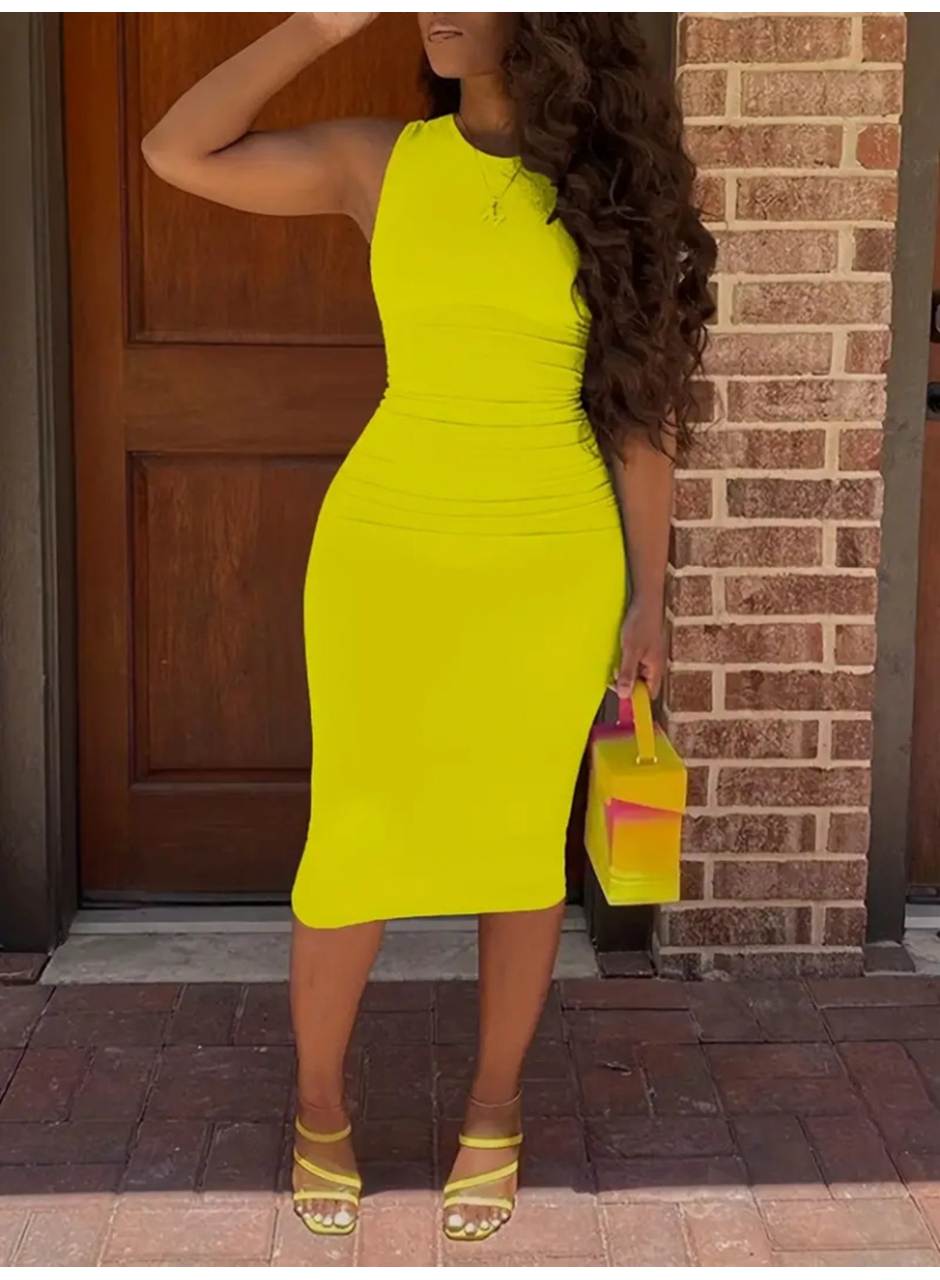 Kadın Bodycon Midi Boy Dalgıç Elbise