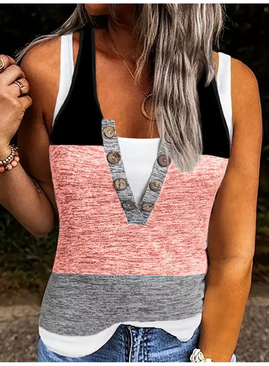 Kadın V Yakalı önden Düğmeli Viskon Bluz