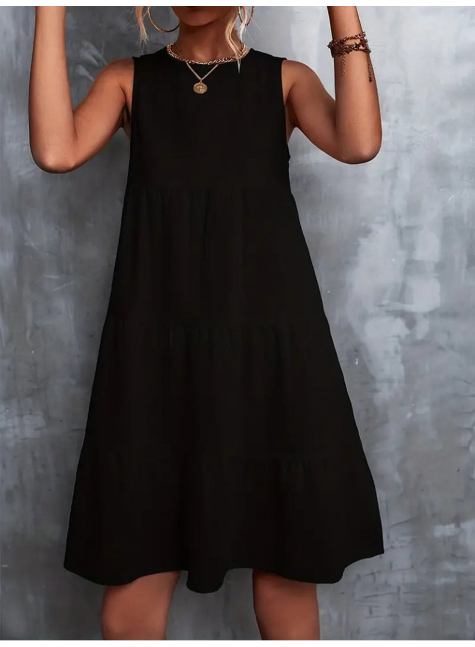 Kadın Sıfır Kol Bisiklet Yaka Aerobin Elbise