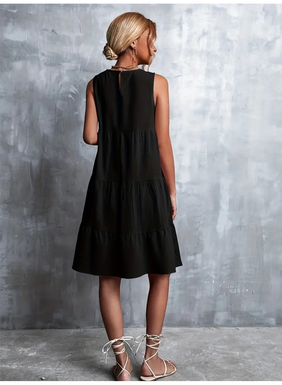 Kadın Sıfır Kol Bisiklet Yaka Aerobin Elbise