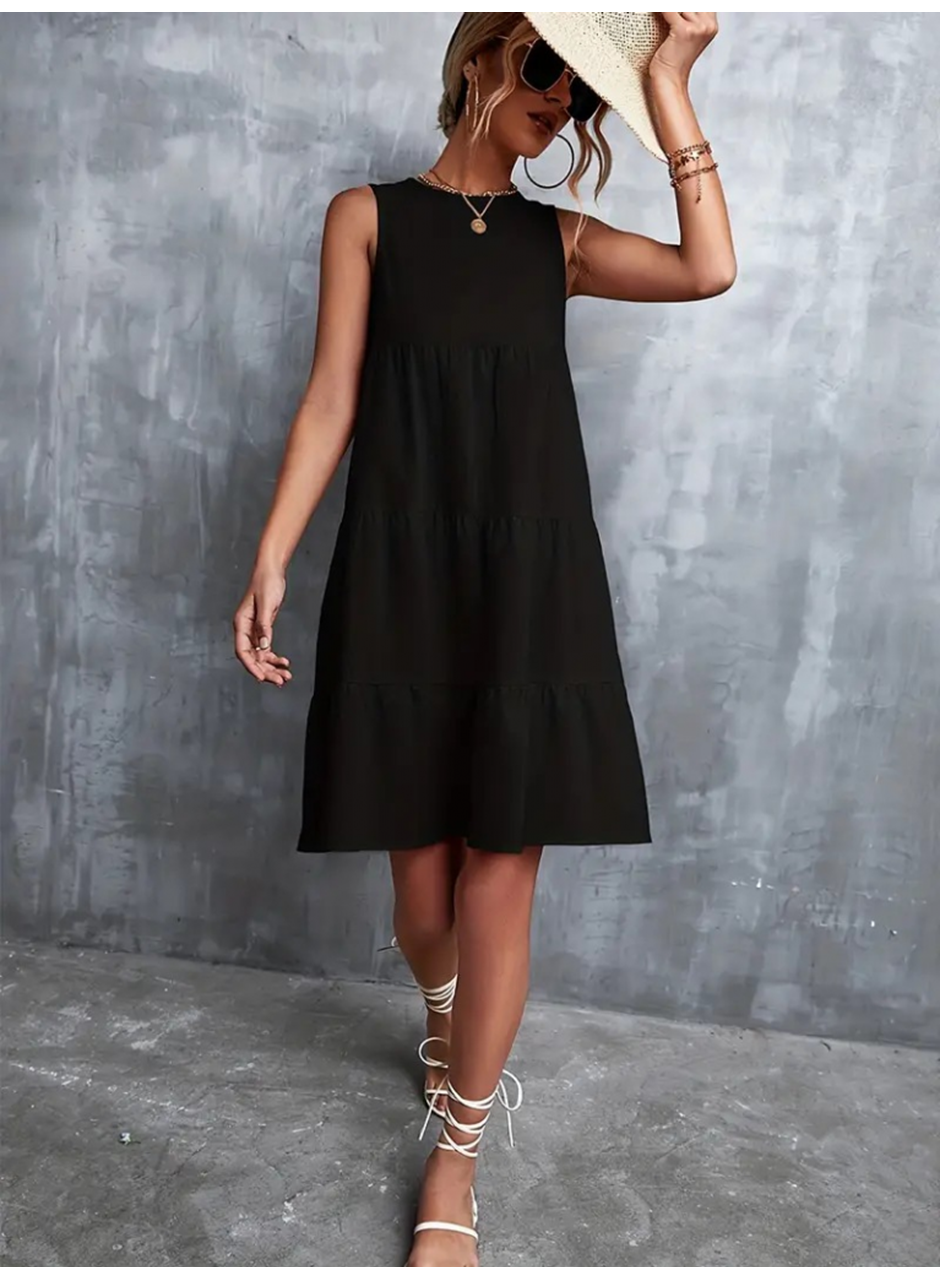 Kadın Sıfır Kol Bisiklet Yaka Aerobin Elbise