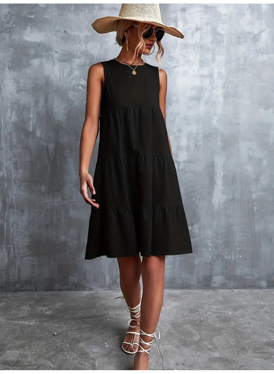 Kadın Sıfır Kol Bisiklet Yaka Aerobin Elbise