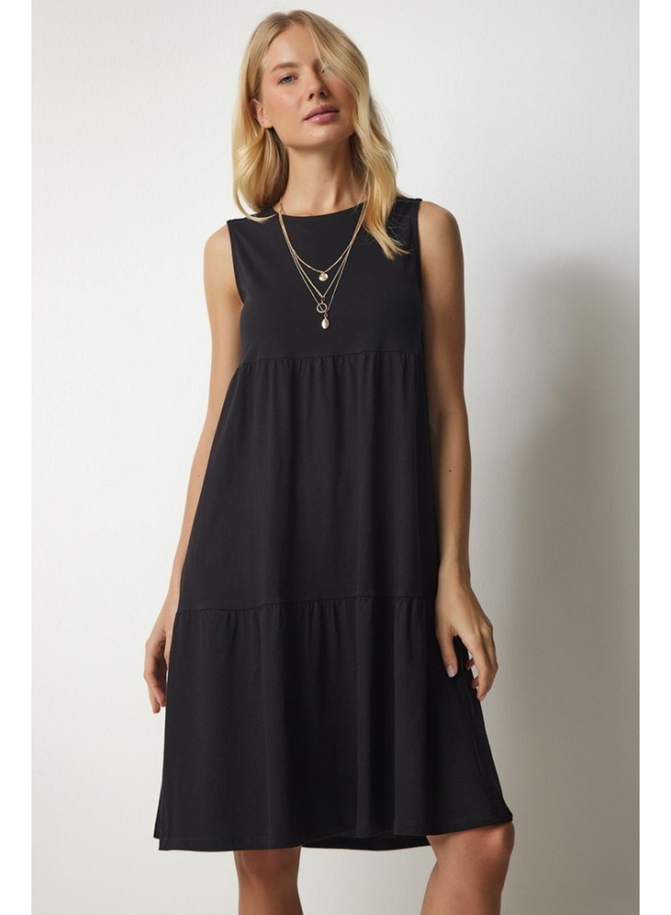 Kadın Sıfır Kol Bisiklet Yaka Aerobin Elbise