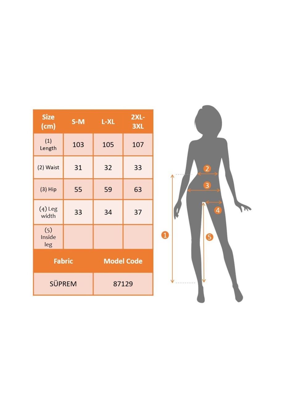 Kadın Yüksek Bel Bağcıklı Yaprak Desenli Süprem Pantolon