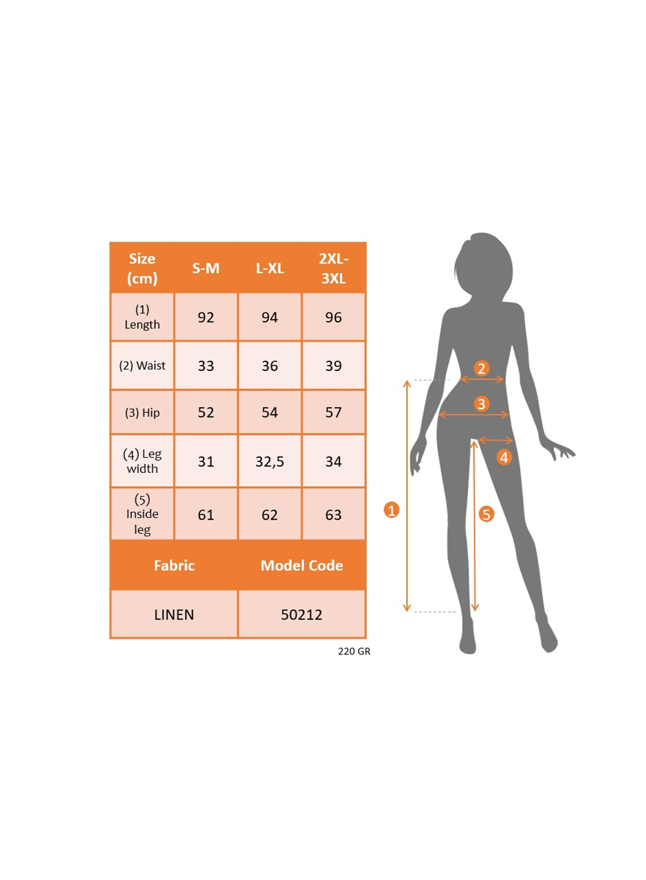 Kadın Bel Büzgü Ve Düğme Detay Kapri Keten Pantolon