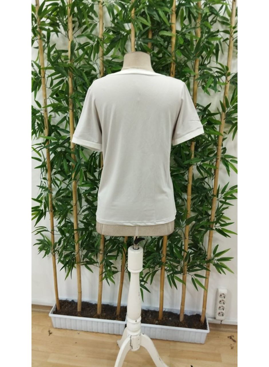 Kadın Kısa Kollu V Yakalı Viskon Bluz