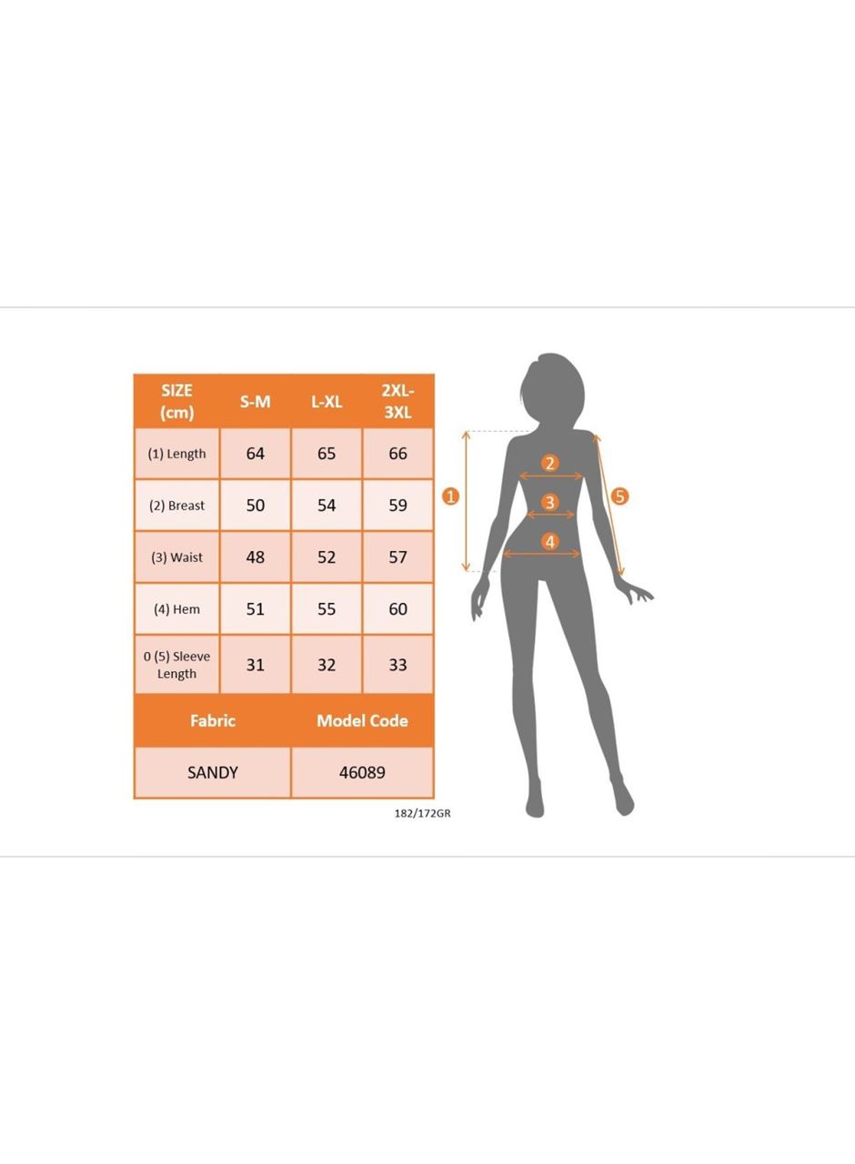 Kadın Kısa Kollu Yakalı Uzun Sandy Bluz