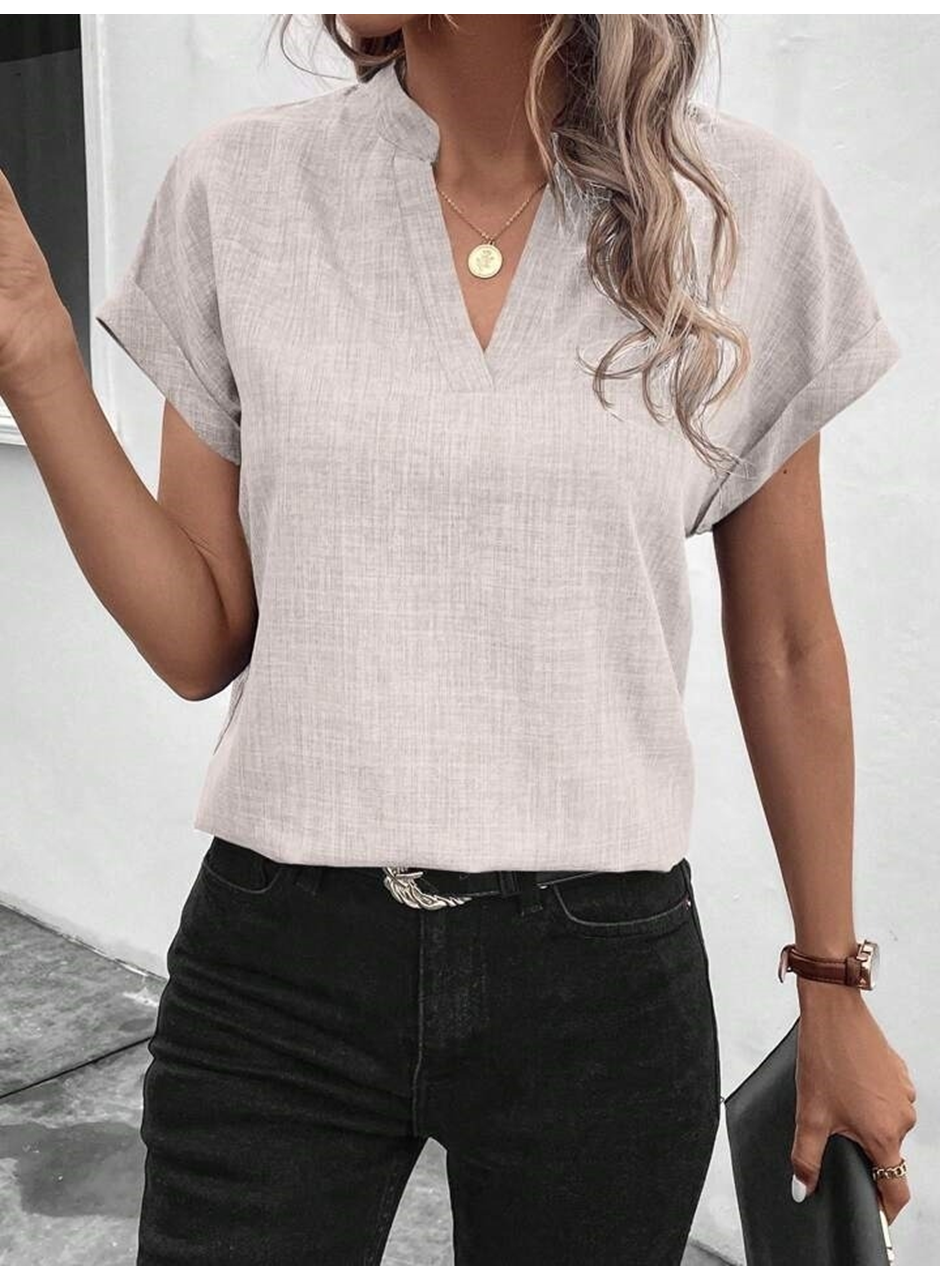 Kadın Kısa Kollu Hakim Yaka Sofya Bluz