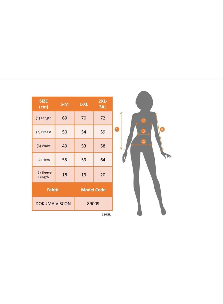 Kadın Kısa Kollu Yakadan Fermuarlı Puantiyeli Uzun Dokuma Viskon Bluz