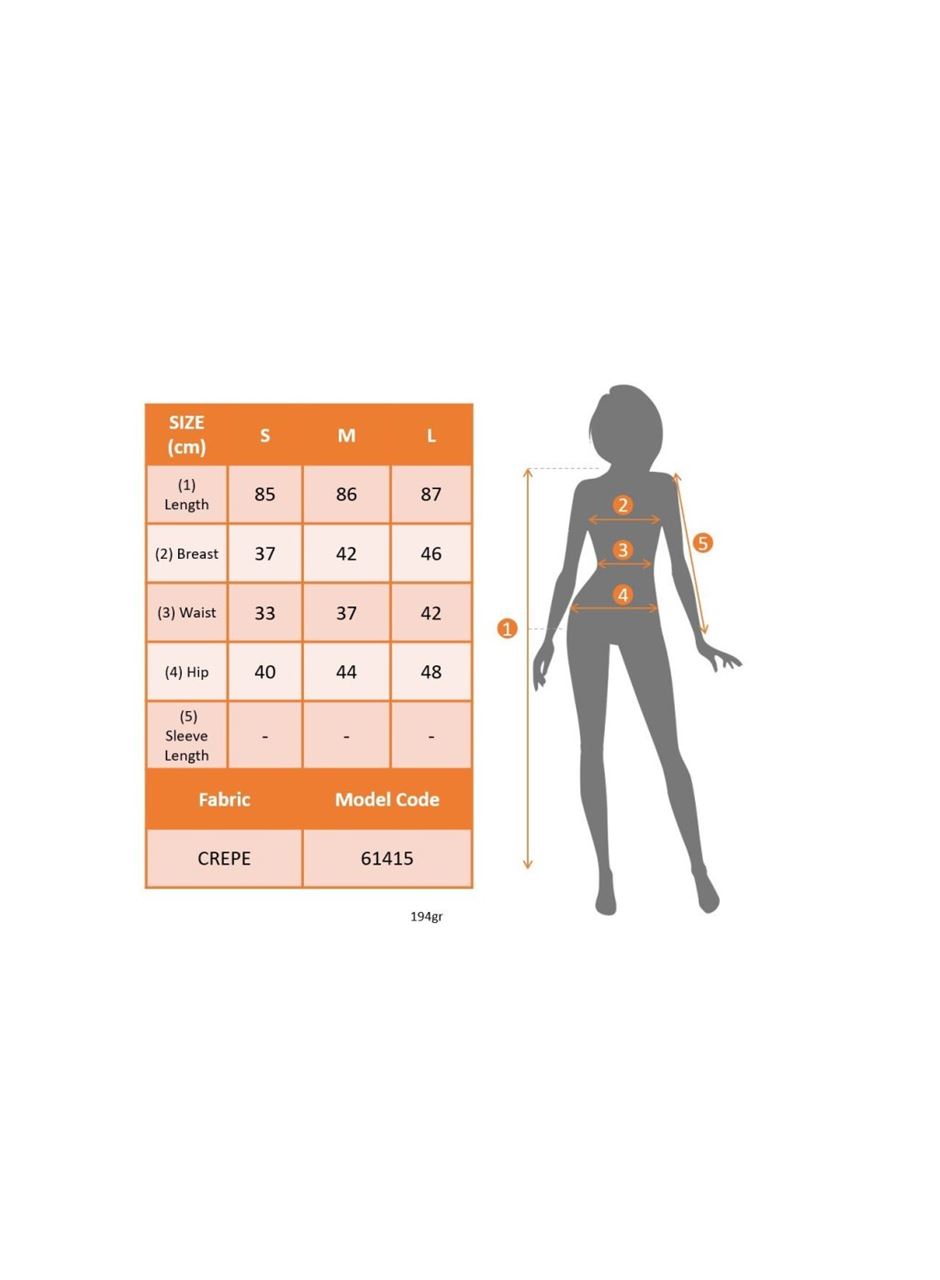 Kadın Askılı Derin V Yakalı Kuş Gözü Detaylı Janjan Krep Elbise