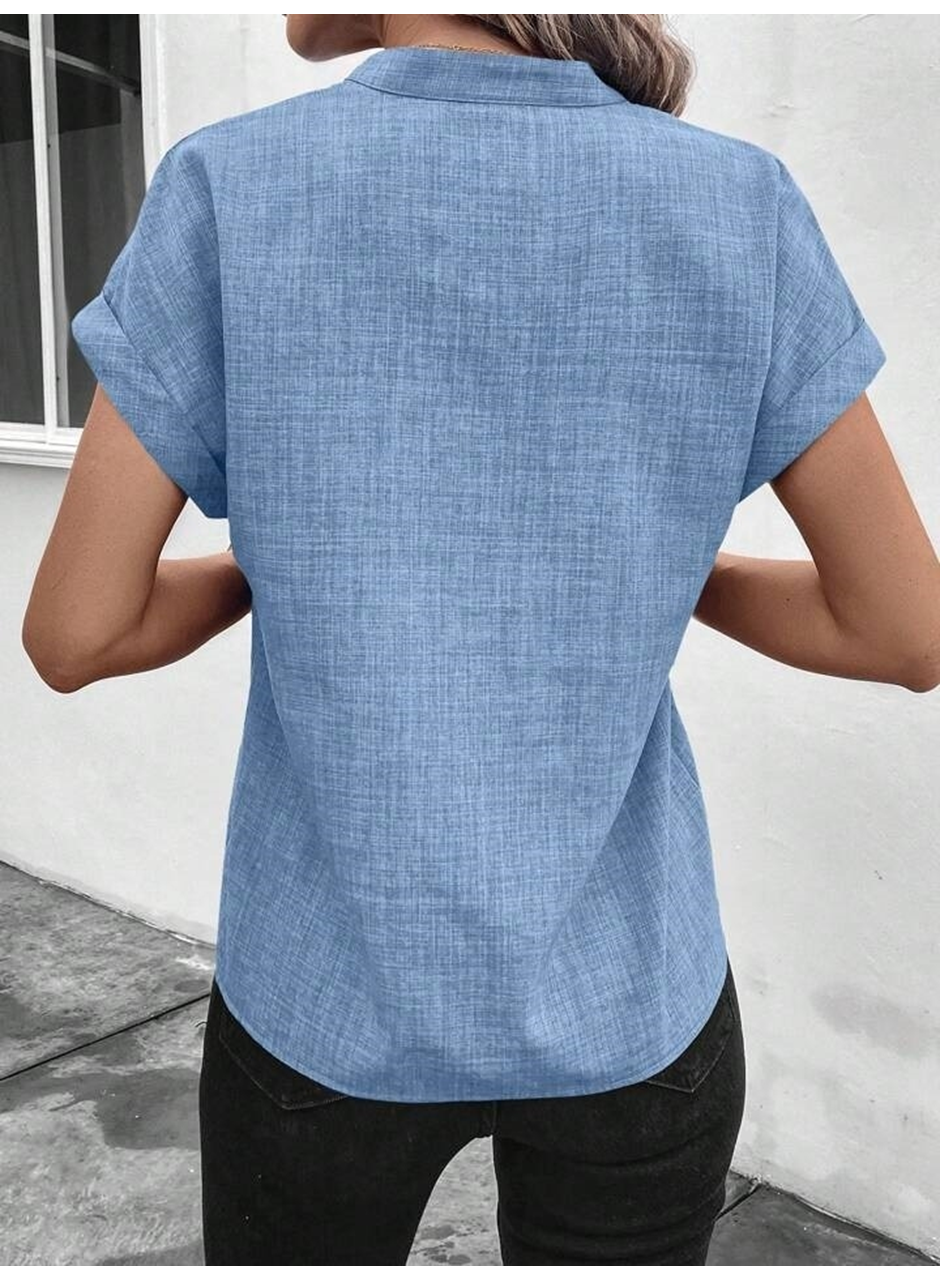 Kadın Kısa Kollu Hakim Yaka Sofya Bluz