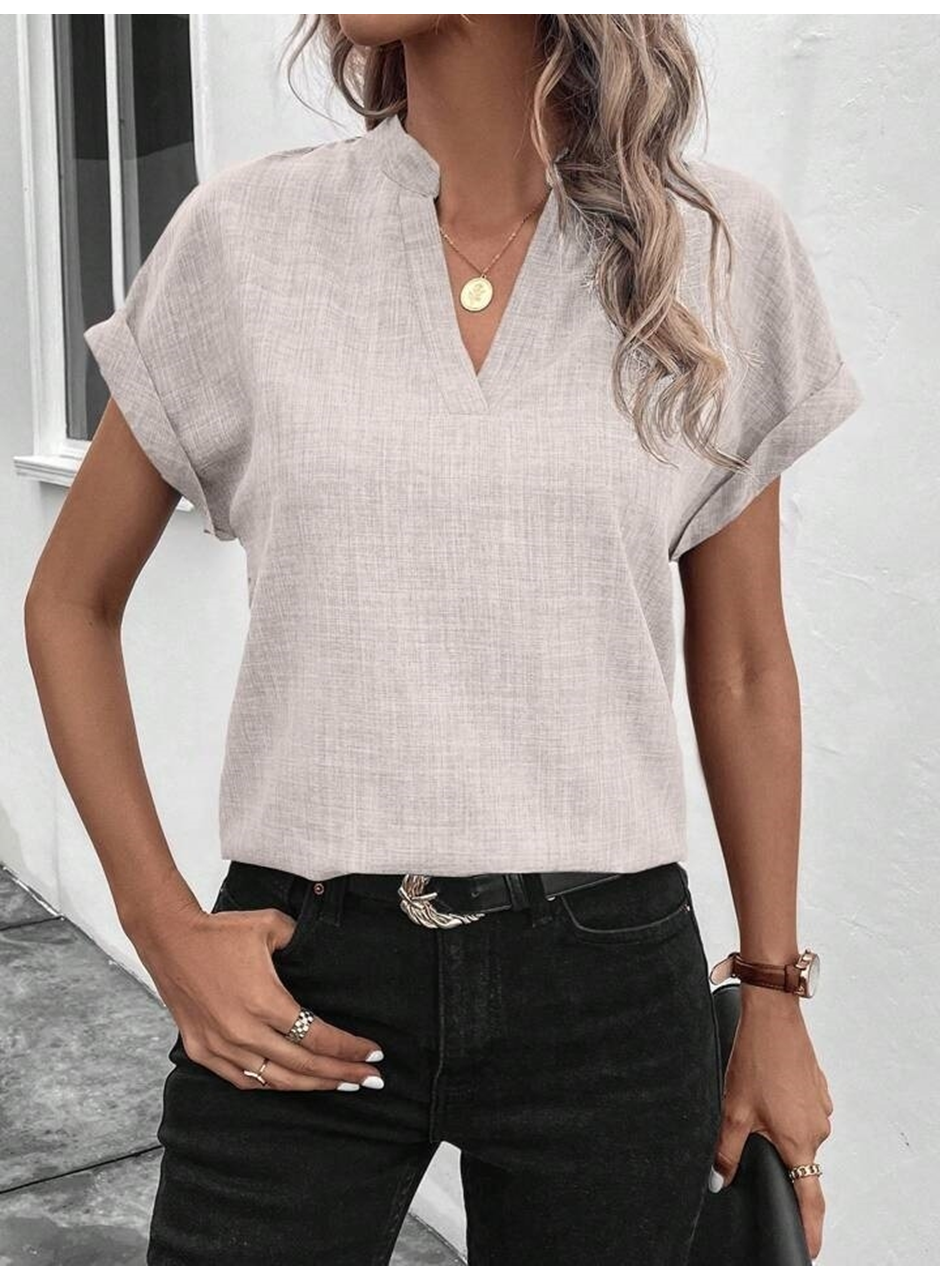 Kadın Kısa Kollu Hakim Yaka Sofya Bluz