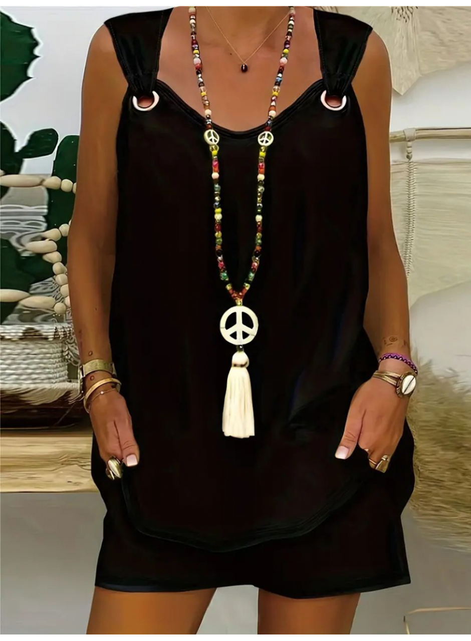 Kadın Kolsuz V Yaka Kuş Gözü Detay Bluz Short Aerobin Ikili Takım