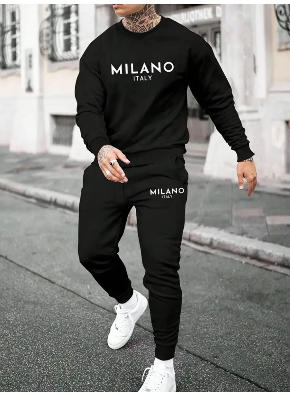 Erkek Uzun Kollu Baskı Detaylı Iki Iplik Takım