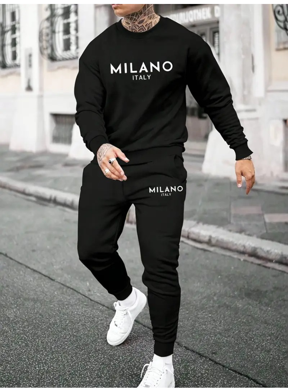 Erkek Uzun Kollu Baskı Detaylı Iki Iplik Takım