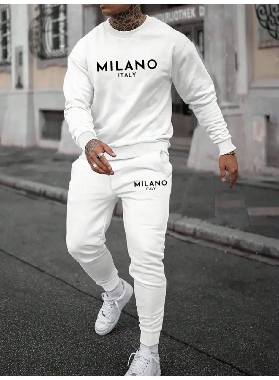 Erkek Uzun Kollu Baskı Detaylı Iki Iplik Takım