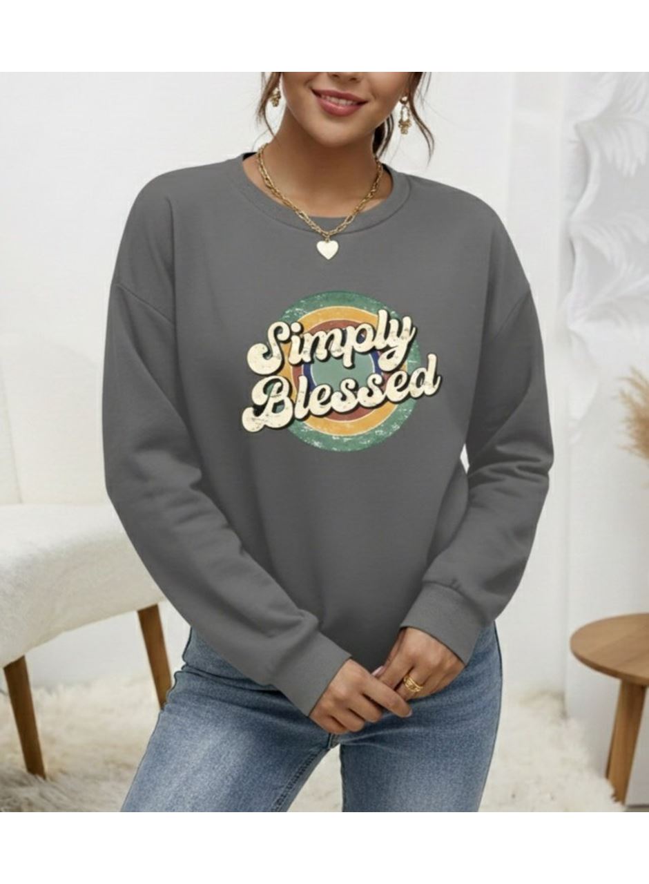 Kadın Uzun Kollu Bisiklet Yaka Viskon Iki Iplik Bluz