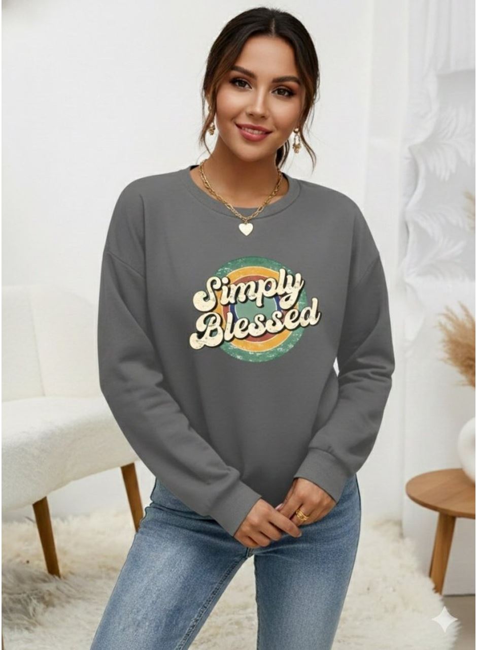 Kadın Uzun Kollu Bisiklet Yaka Viskon Iki Iplik Bluz