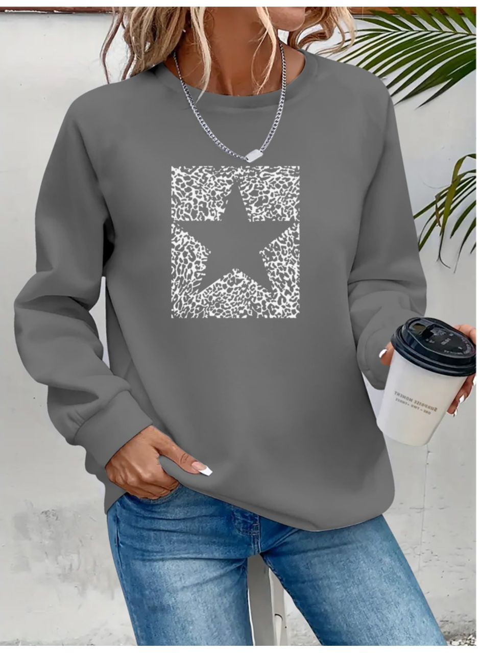 Kadın Uzun Kollu Bisiklet Yaka Desenli Viskon Iki Iplik Bluz