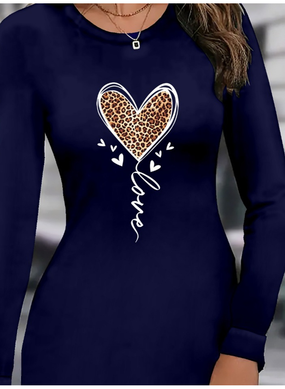 Kadın Uzun Kollu Bisiklet Yaka Kısa Viskon Iki Iplik Elbise