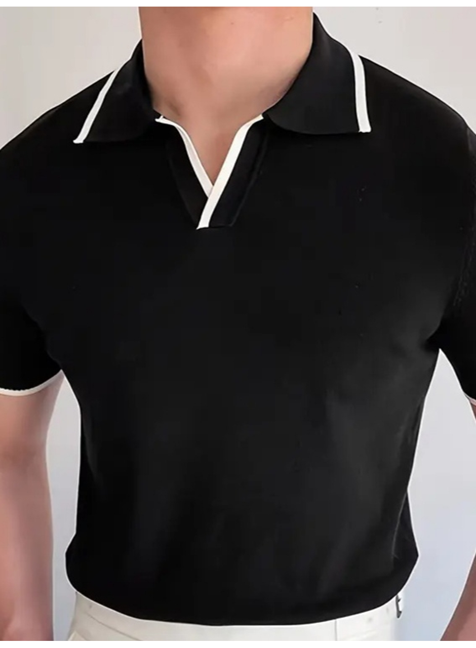 Erkek Uzun Kollu Yakalı Triko Tişört