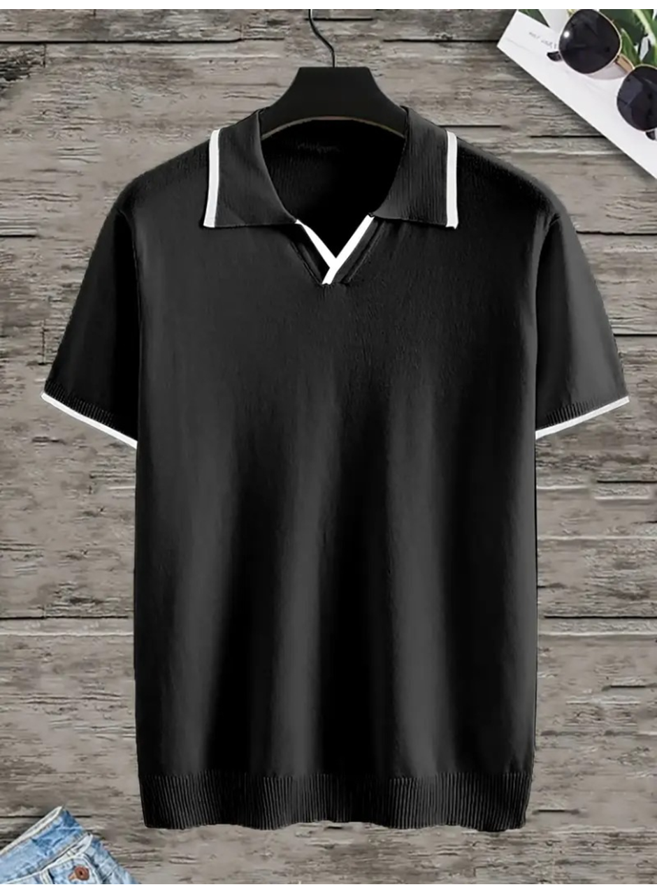 Erkek Uzun Kollu Yakalı Triko Tişört