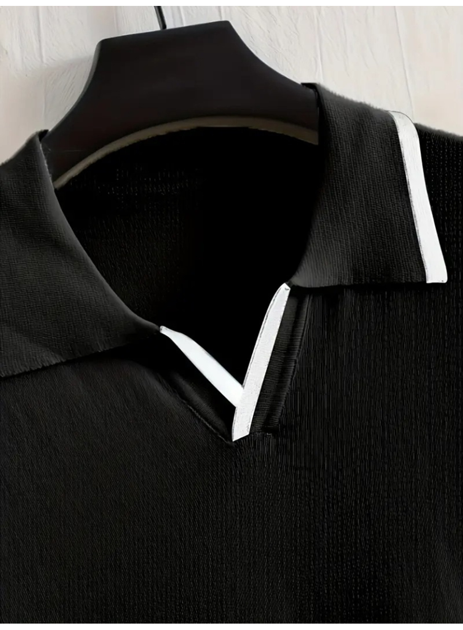 Erkek Uzun Kollu Yakalı Triko Tişört