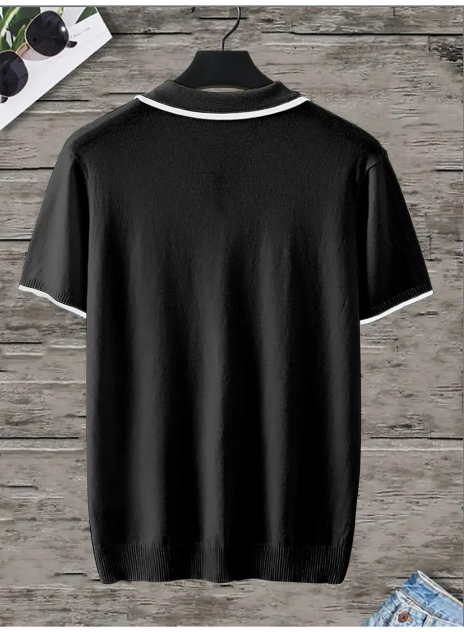 Erkek Uzun Kollu Yakalı Triko Tişört