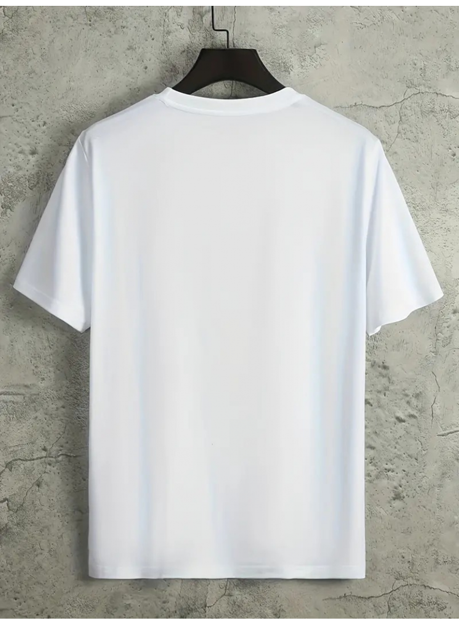 Erkek Kısa Kollu Bisiklet Yaka Baskılı Süprem Tişört