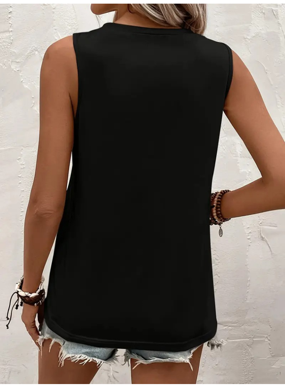 Kadın Kolsuz Bisiklet Yaka önden şerit Detaylı Viskon Bluz