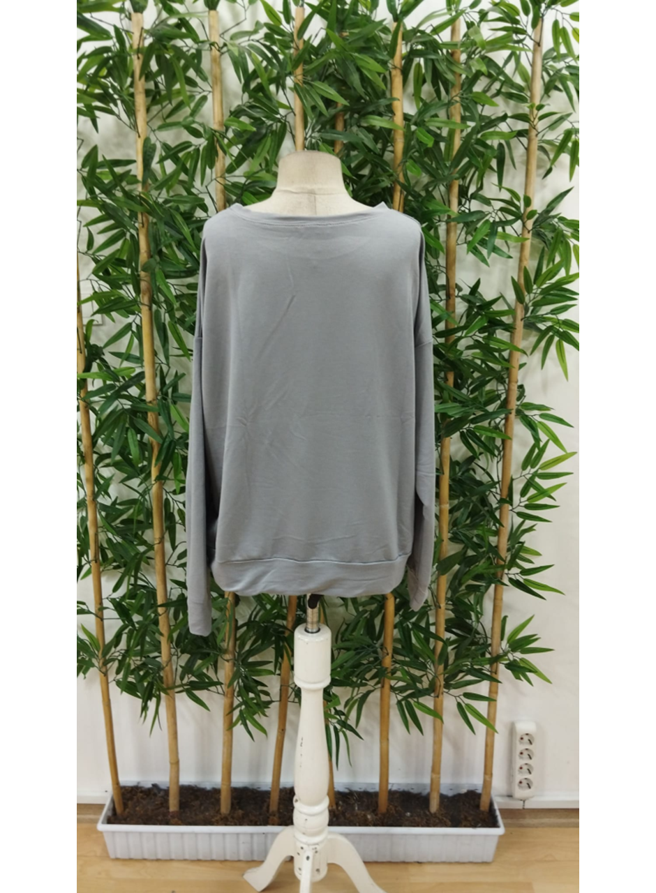 Kadın Uzun Kollu Bisiklet Yaka Desenli Viskon Iki Iplik Bluz