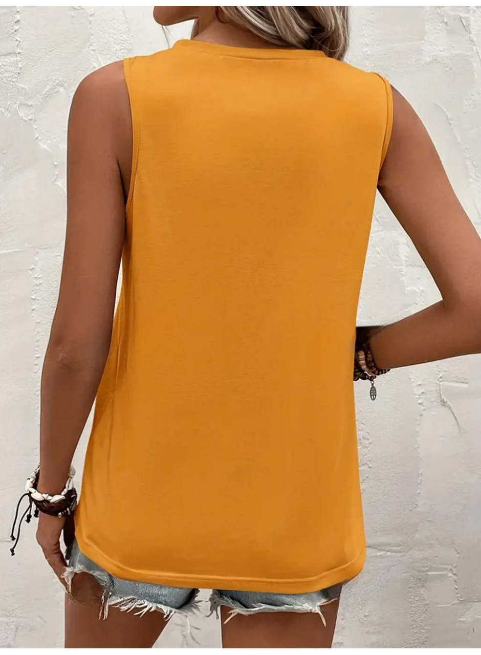 Kadın Kolsuz Bisiklet Yaka önden şerit Detaylı Viskon Bluz