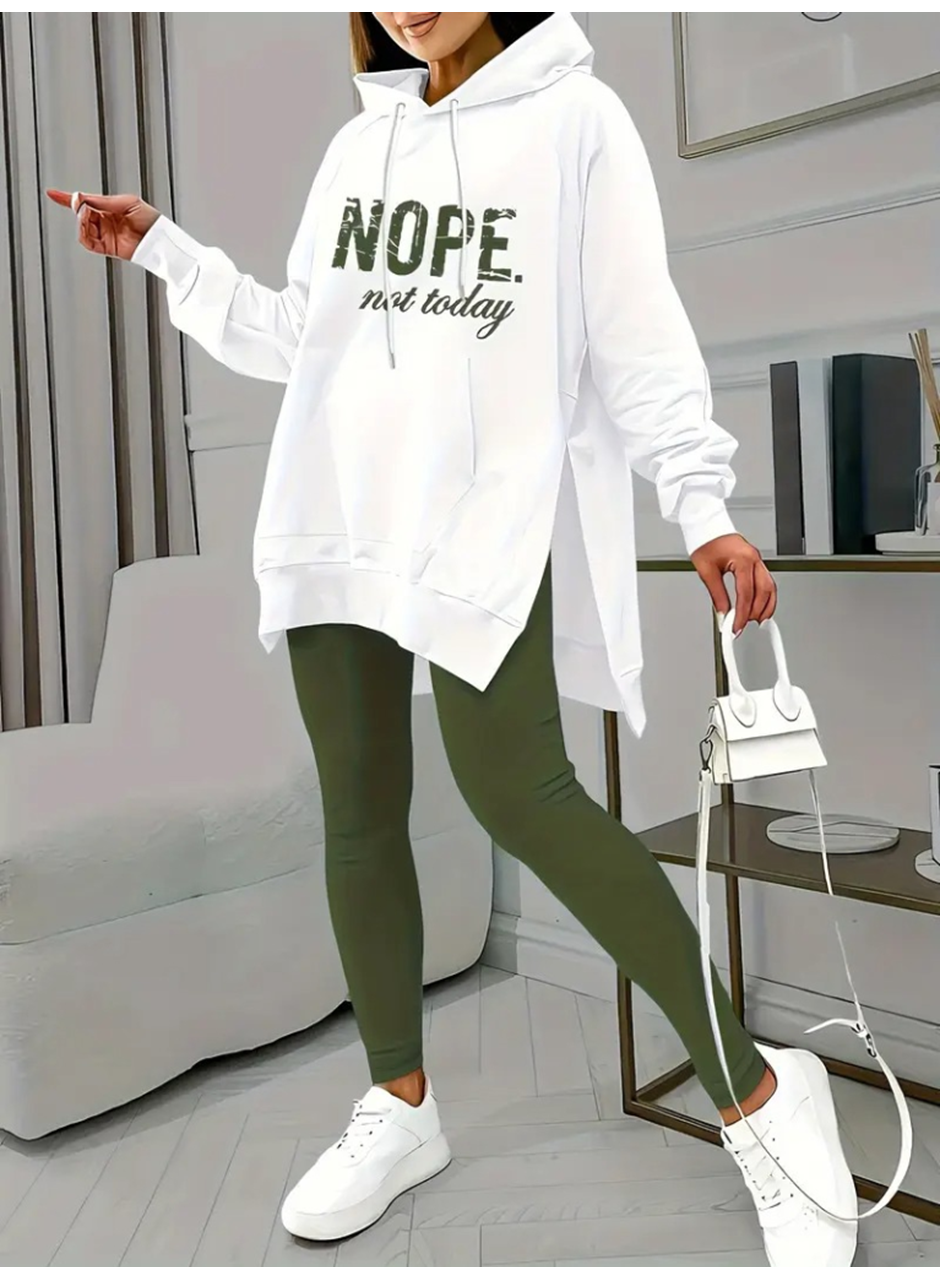 Kadın Uzun Kollu Kapşonlu Bağcıklı Viskon Iki Iplik Sweat