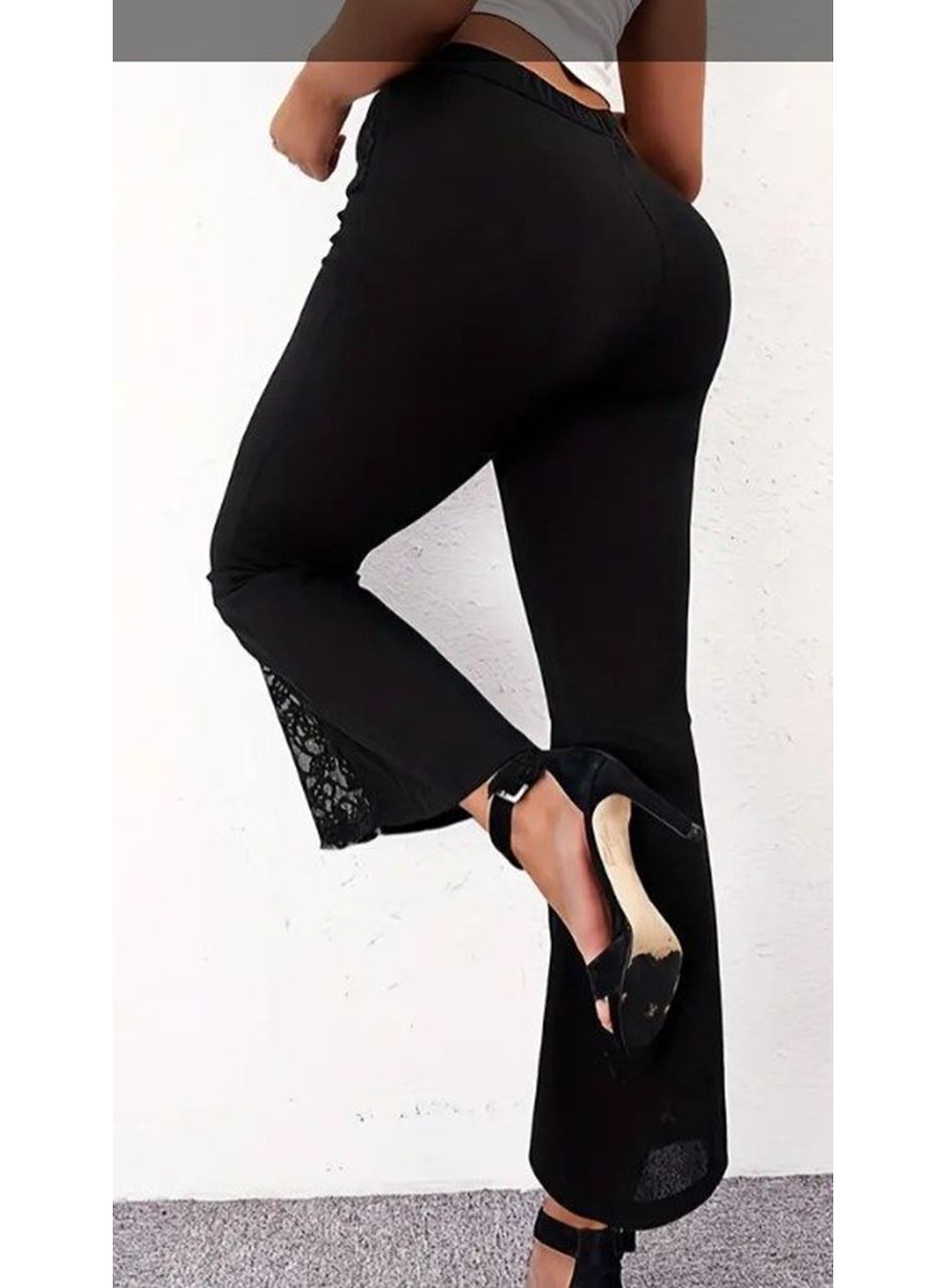 Kadın Yüksek Bel Kalpli Kemer Dantel Detaylı Dalgıç Pantolon