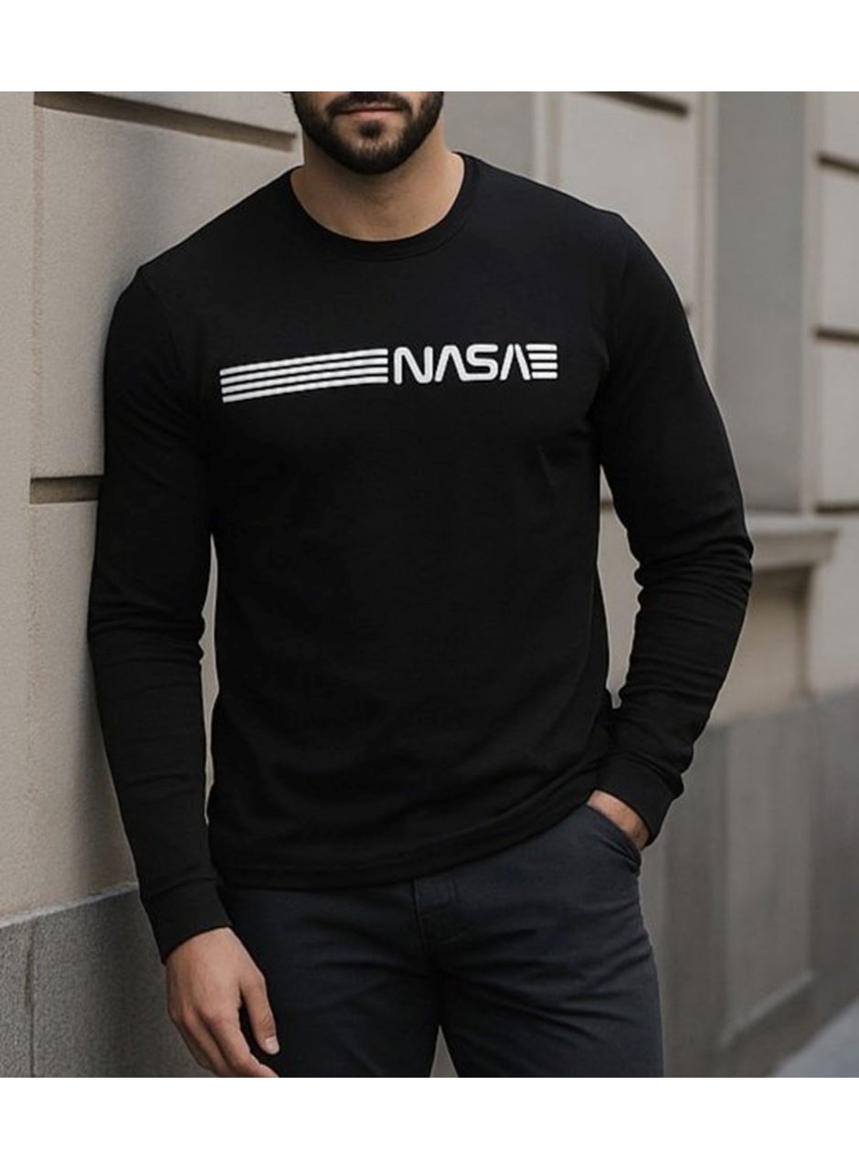 Erkek Uzun Kollu Bisiklet Yaka Viskon Sweat