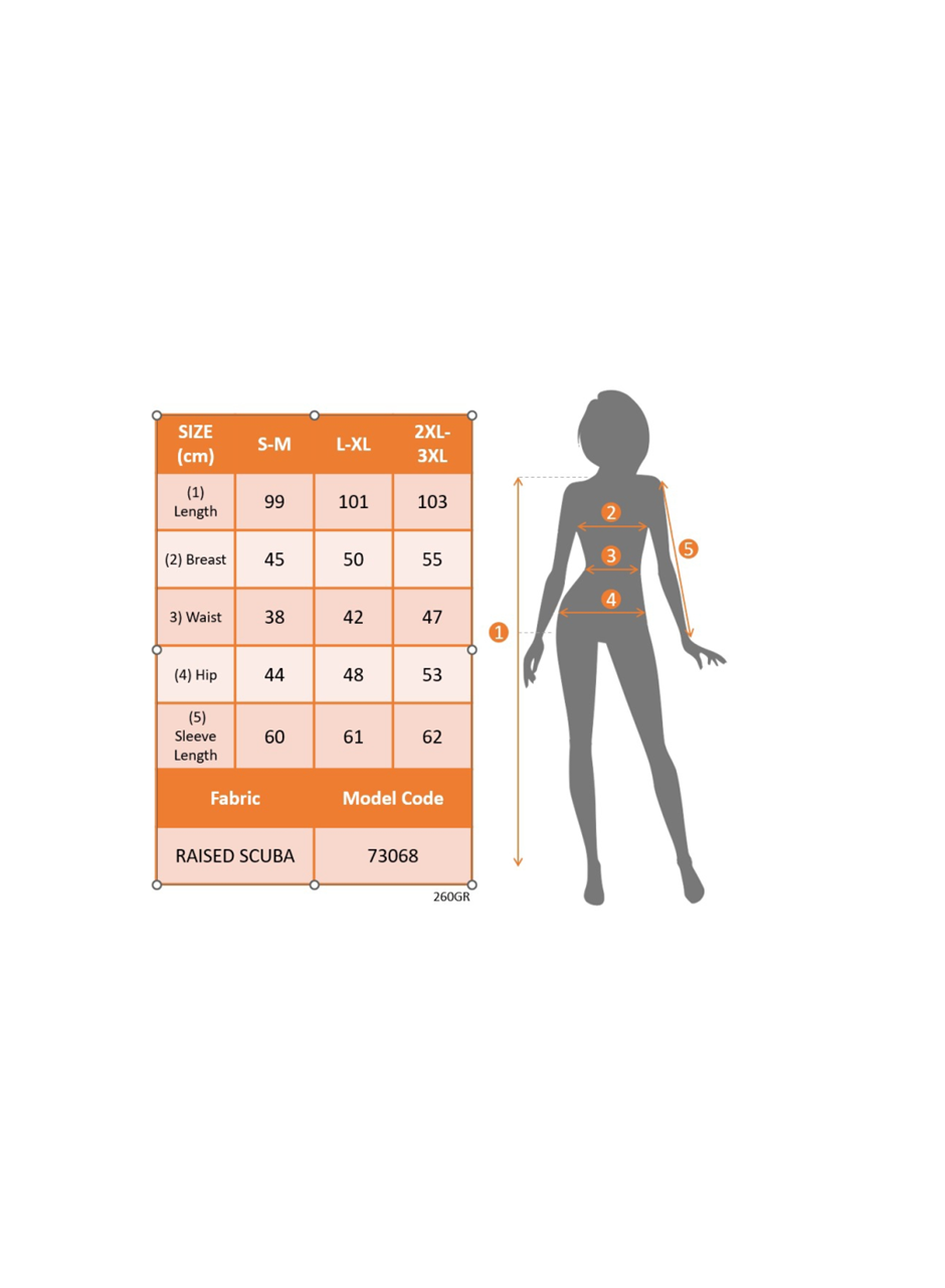 Kadın Uzun Kollu Bisiklet Yaka Desenli Dalgıç Kısa Elbise