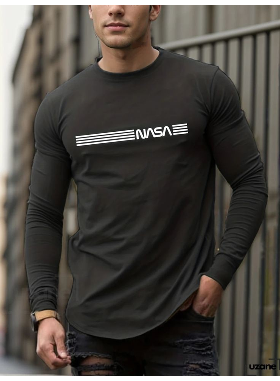 Erkek Uzun Kollu Bisiklet Yaka Viskon Sweat