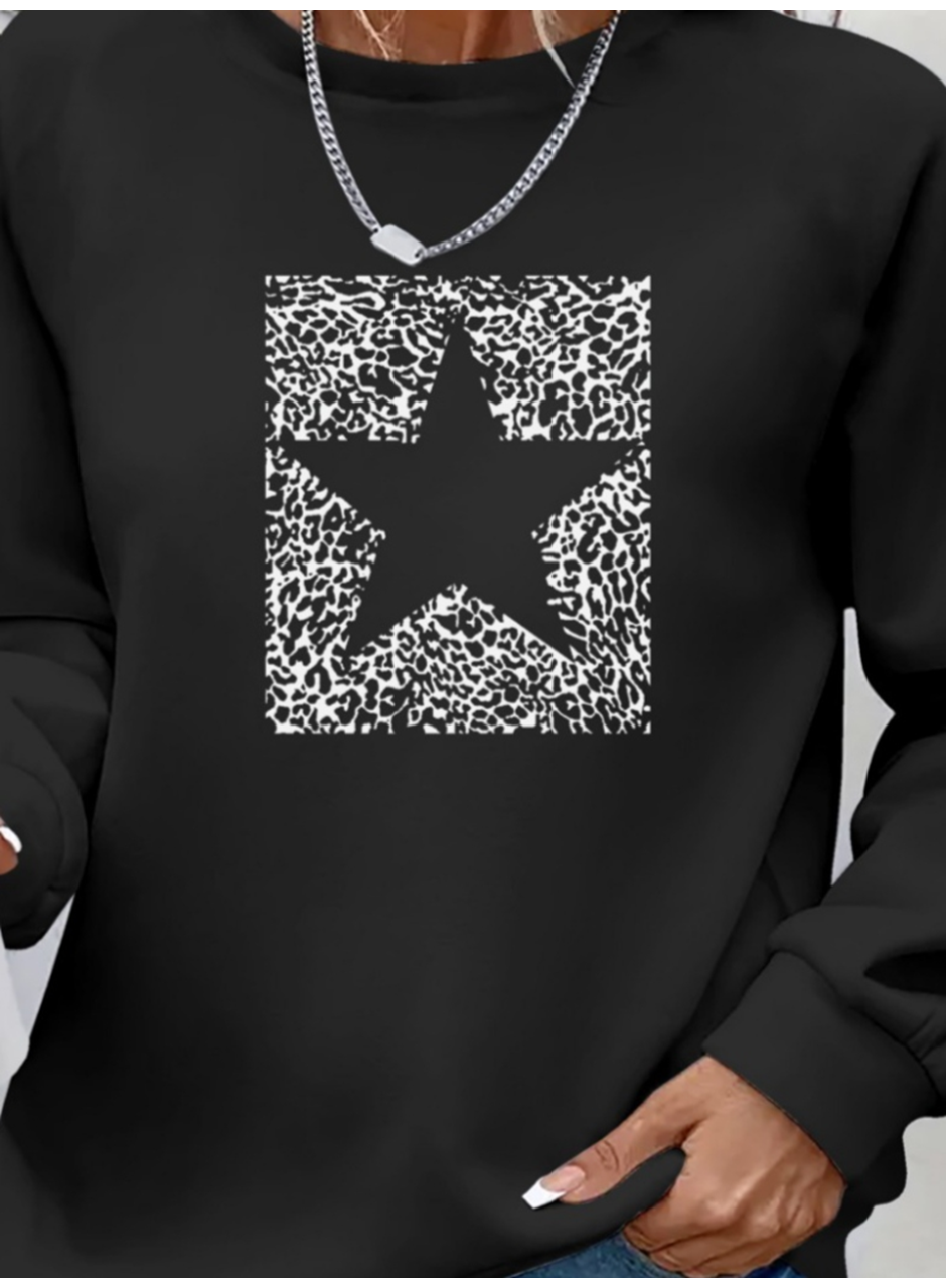 Kadın Uzun Kollu Bisiklet Yaka Desenli Viskon Iki Iplik Bluz