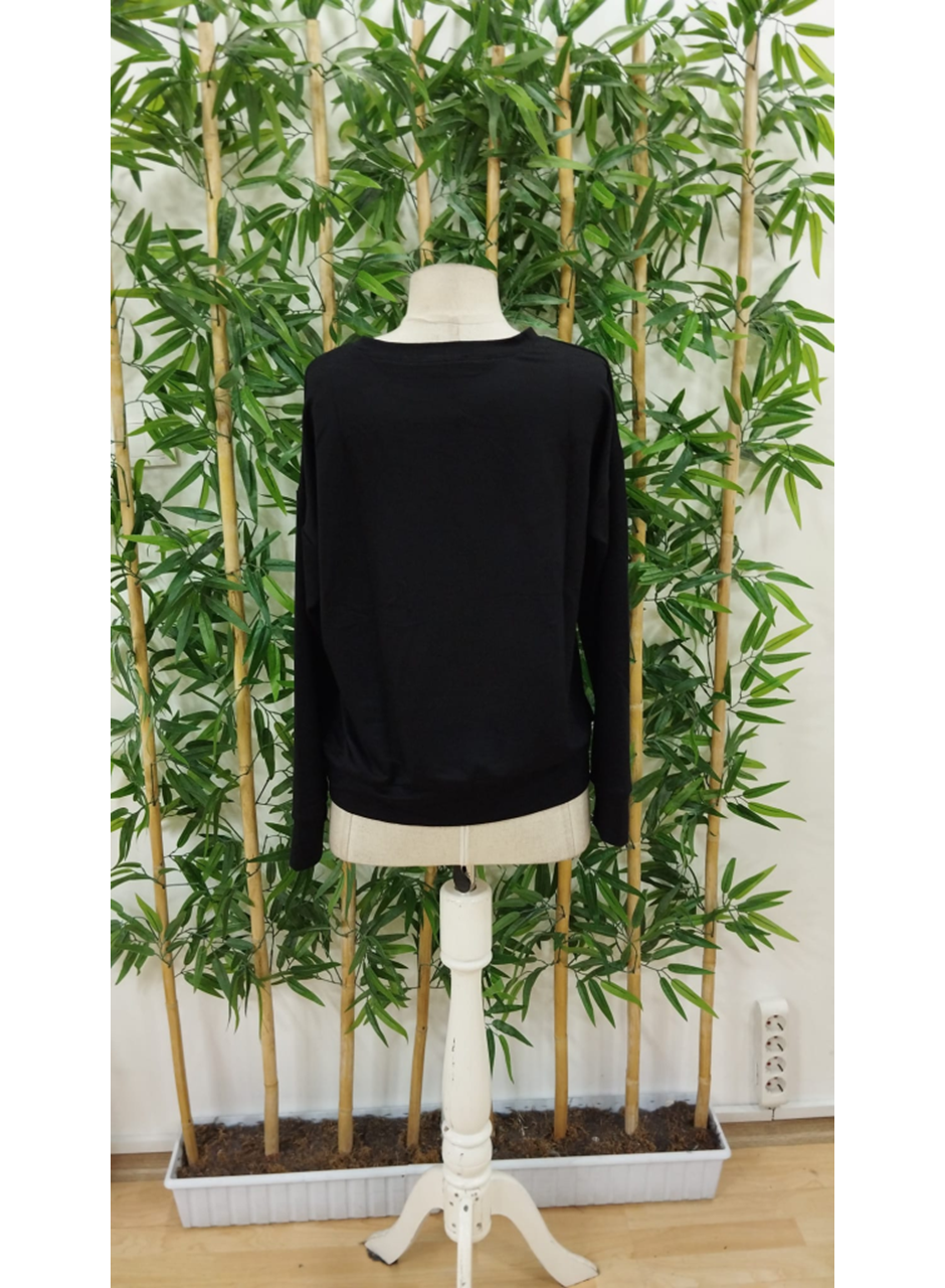 Kadın Uzun Kollu Bisiklet Yaka Desenli Viskon Iki Iplik Bluz