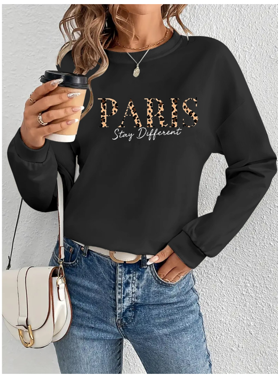 Kadın Uzun Kollu Bisiklet Yaka Desenli Viskon Iki Iplik Bluz